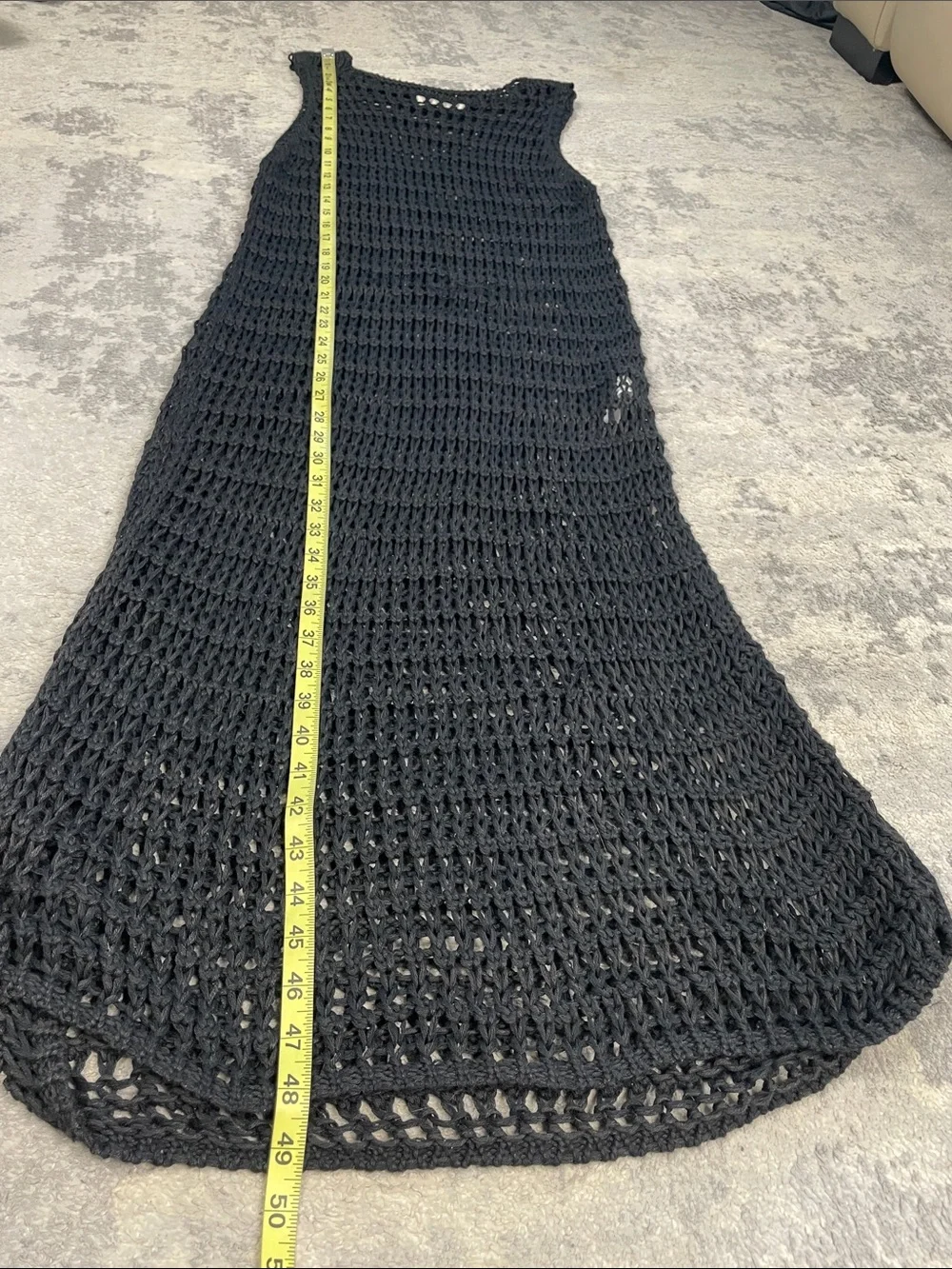 Haight x Mari Giudicelli Daniela Open Knit Crochet Midi Dress Cover Up XS